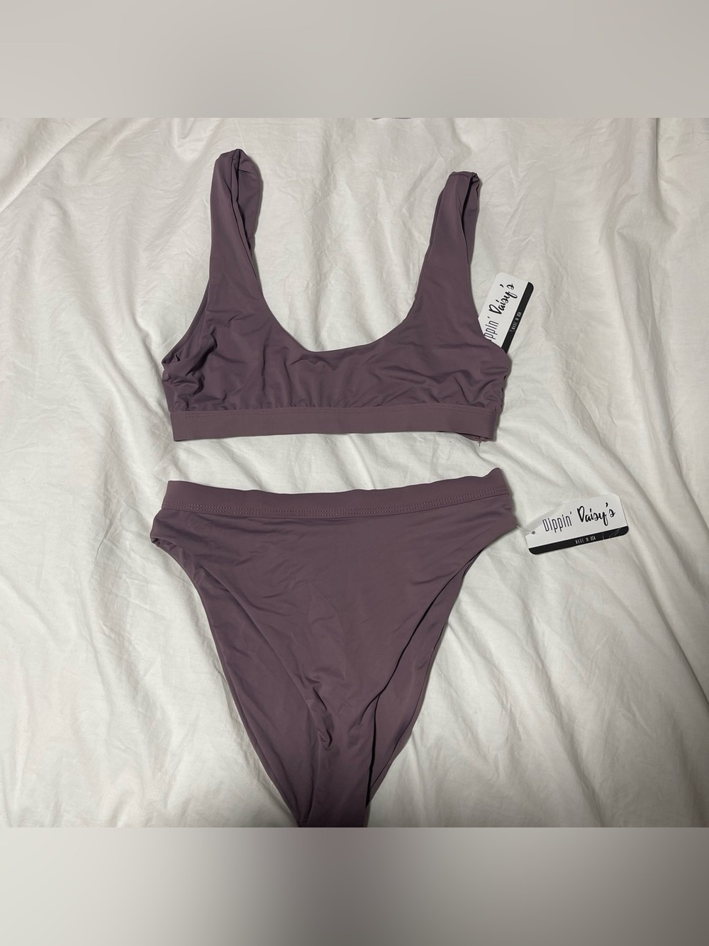 Dippin' Daisy's Mauve Purple Scoop Bikini Set